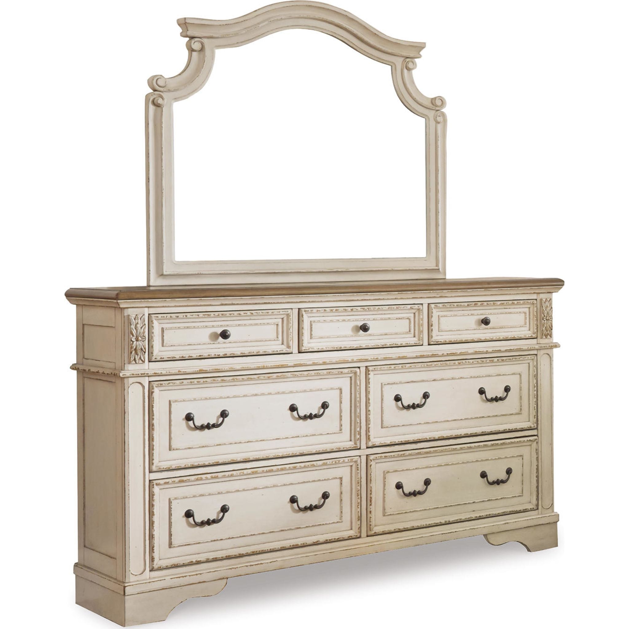 Realyn 5 Piece Queen Panel Bedroom - Chipped White