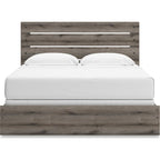 Graystorm King Panel Bed - Brown Gray