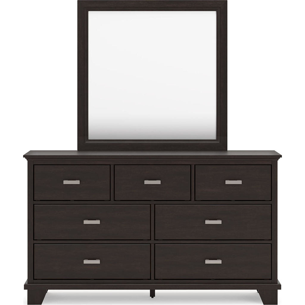 Covetown 6 Piece Twin Panel Bedroom - Dark Brown