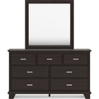 Covetown 6 Piece Twin Panel Bedroom - Dark Brown