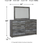 Baystorm 6 Piece King Panel Bedroom - Gray