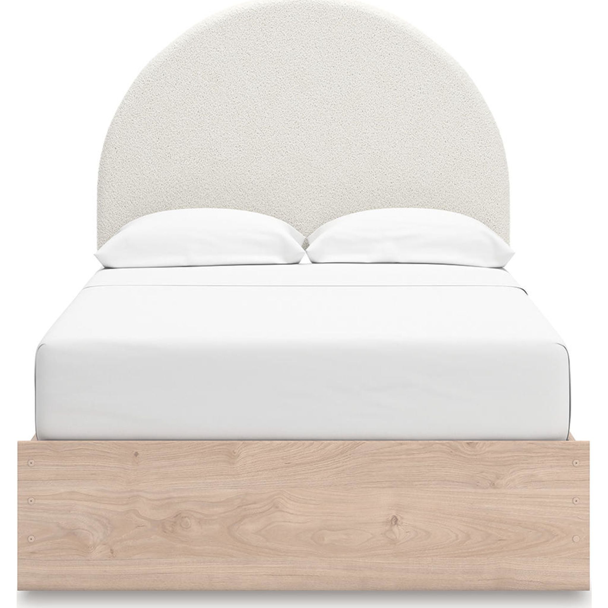 Arloster Platform Bed with 2 Drawer Storage - Tan/White