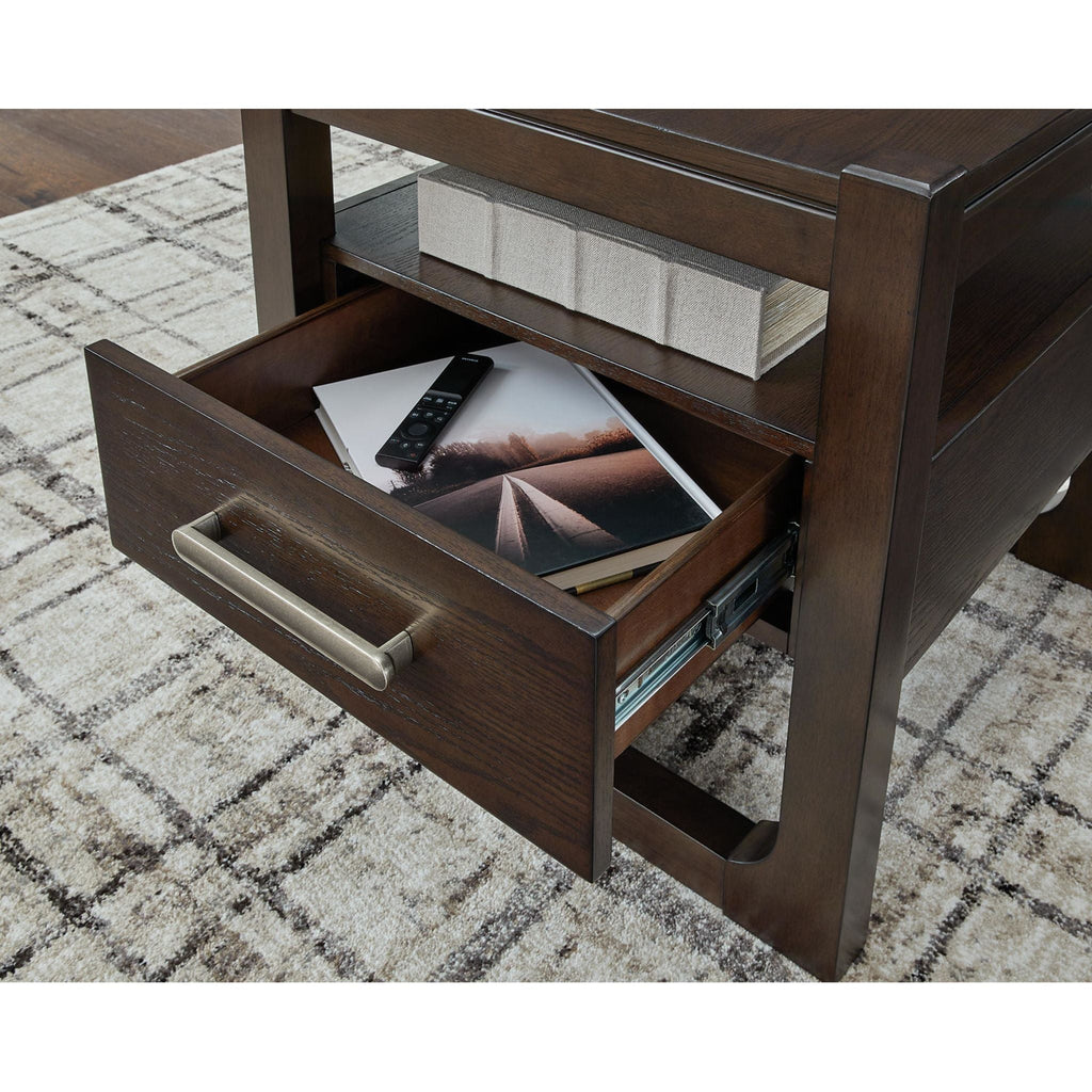 Breckington End Table - Dark Brown