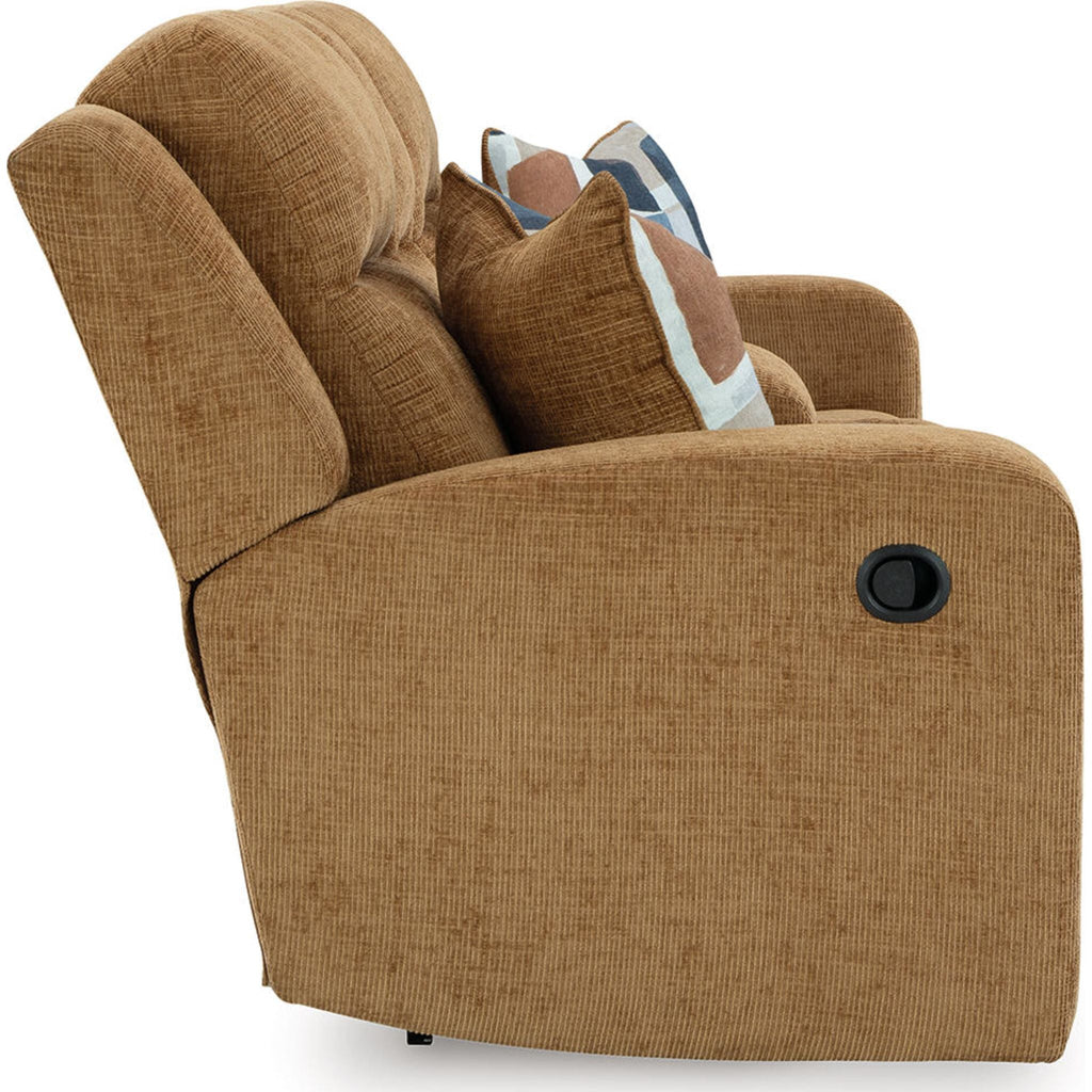 Kanlow Reclining Loveseat with Console - Honey