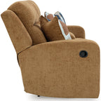 Kanlow Reclining Loveseat with Console - Honey