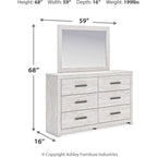 Cayboni 6 Piece Full Panel Bedroom - Whitewash