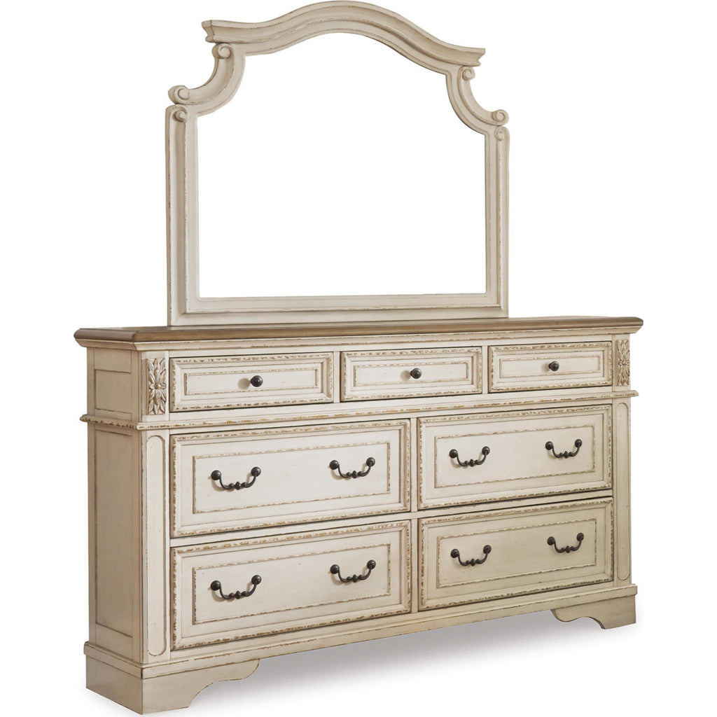 Realyn 5 Piece Queen Panel Bedroom - Chipped White