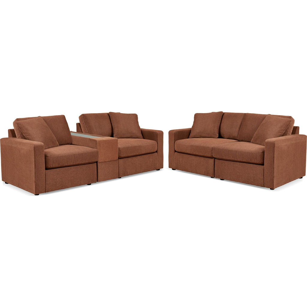 Modmax 6 Piece Modular Sectional with Chaise and Storage Console