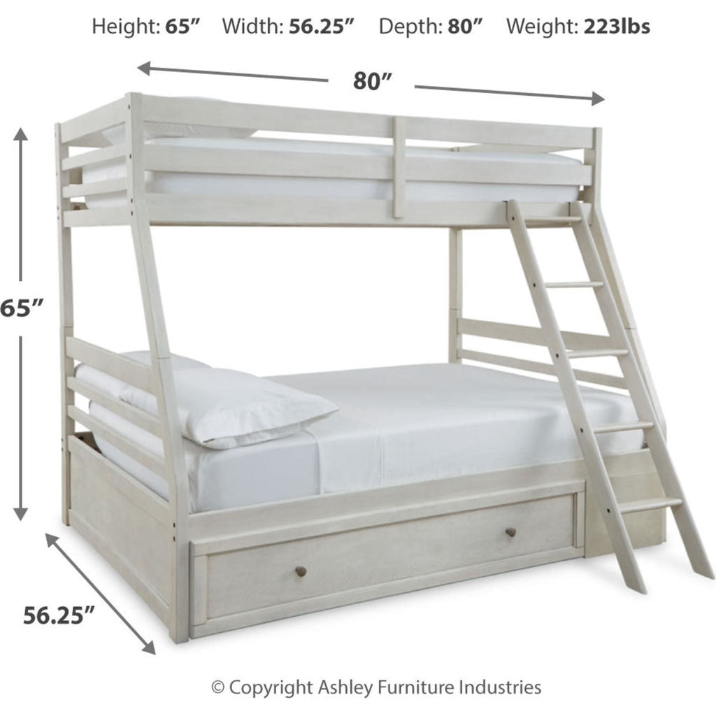 Robbinsdale Twin/Full Bunk Bed with Storage - Antique White