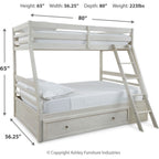 Robbinsdale Twin/Full Bunk Bed with Storage - Antique White
