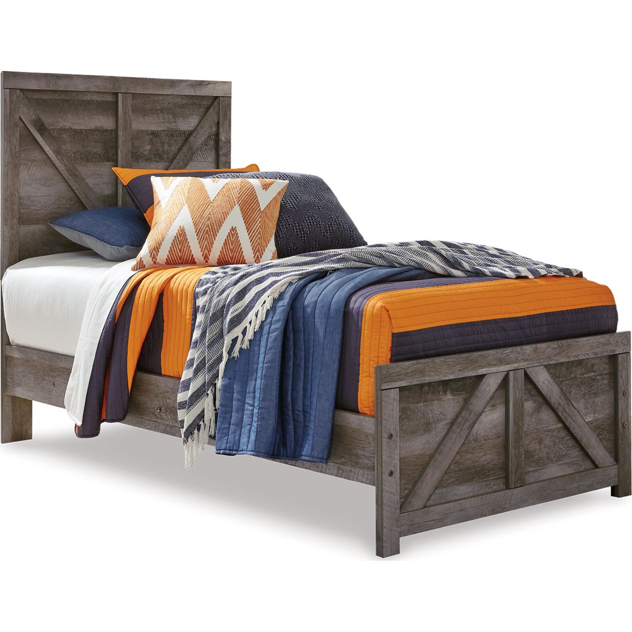 Wynnlow Crossbuck Panel Bed - Gray
