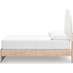 Arloster Platform Bed with 2 Drawer Storage - Tan/White