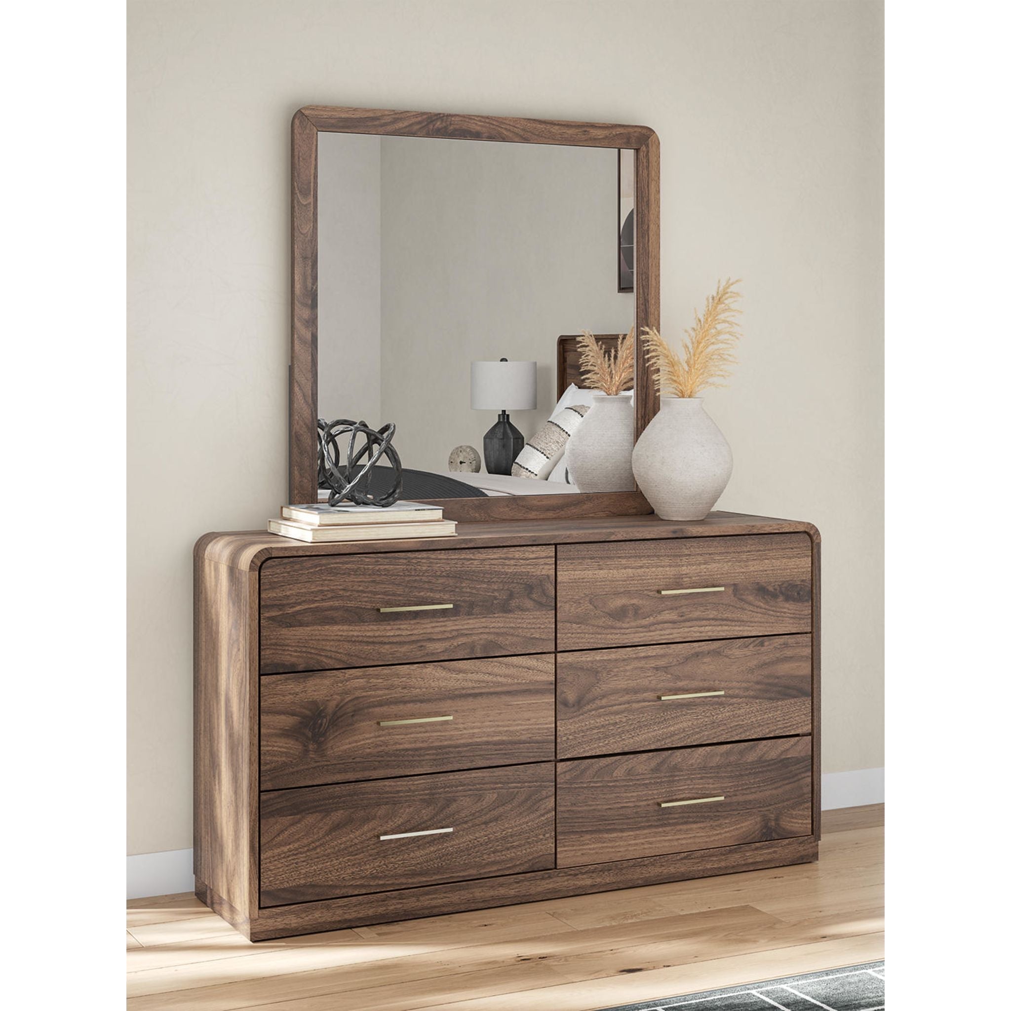 Fortlorn Dresser and Mirror - Walnut Brown