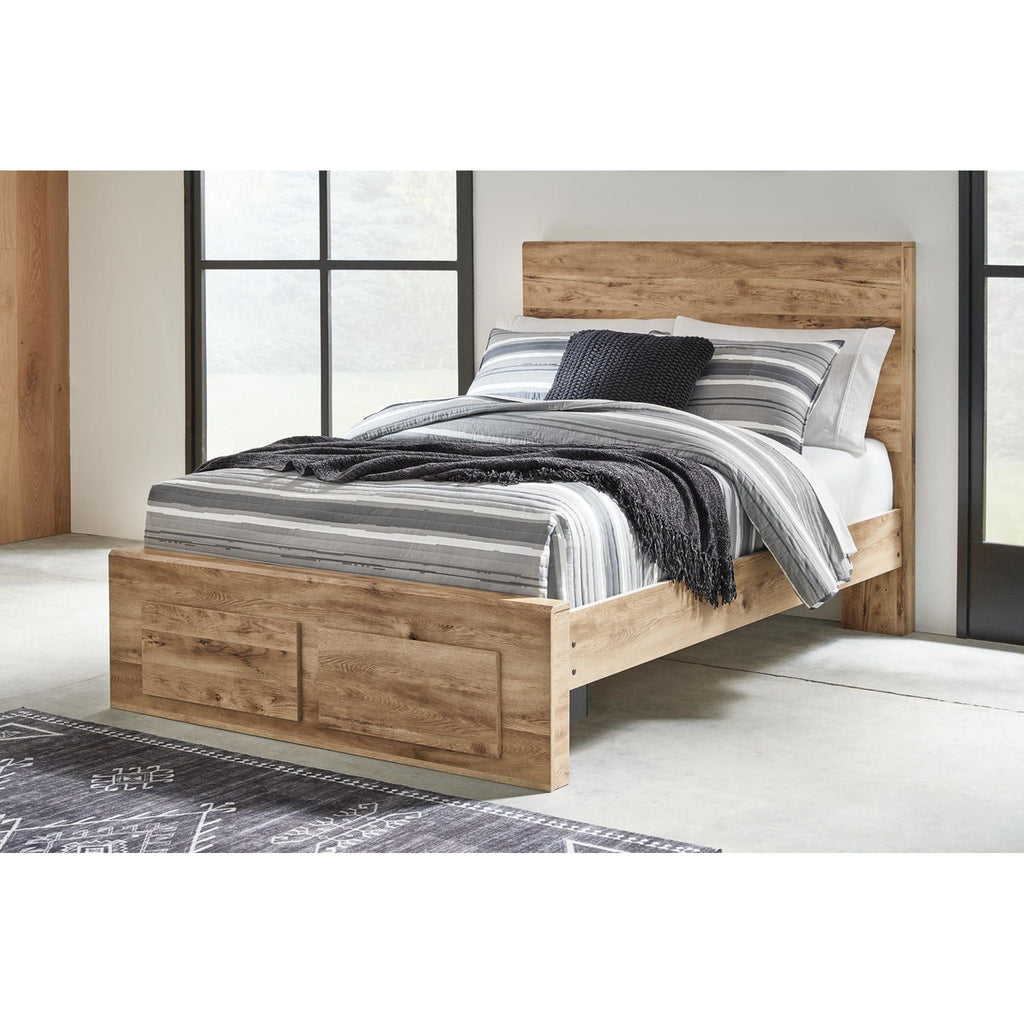 Hyanna 6 Piece Full Bed with Footboard Storage Bedroom - Tan Brown