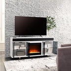 Gardoni TV Stand with Fireplace - White/Black