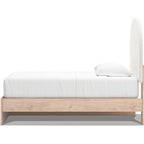 Arloster Platform Bed with 2 Drawer Storage - Tan/White