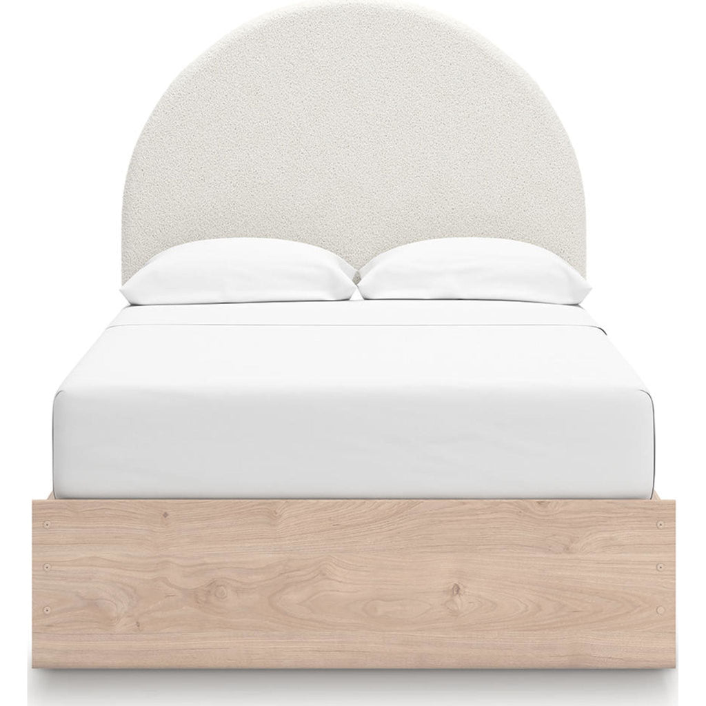 Arloster Platform Bed with 4 Drawer Storage - Tan/White