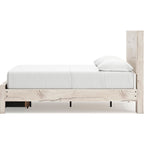 Lawroy Full Panel Bed with Footboard Storage - Light Natural