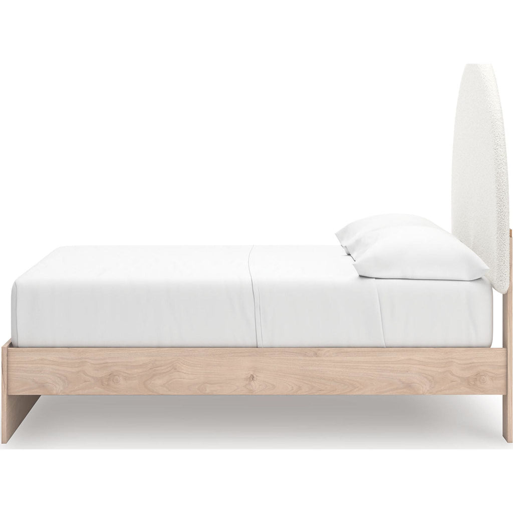 Arloster Platform Bed with 2 Drawer Storage - Tan/White