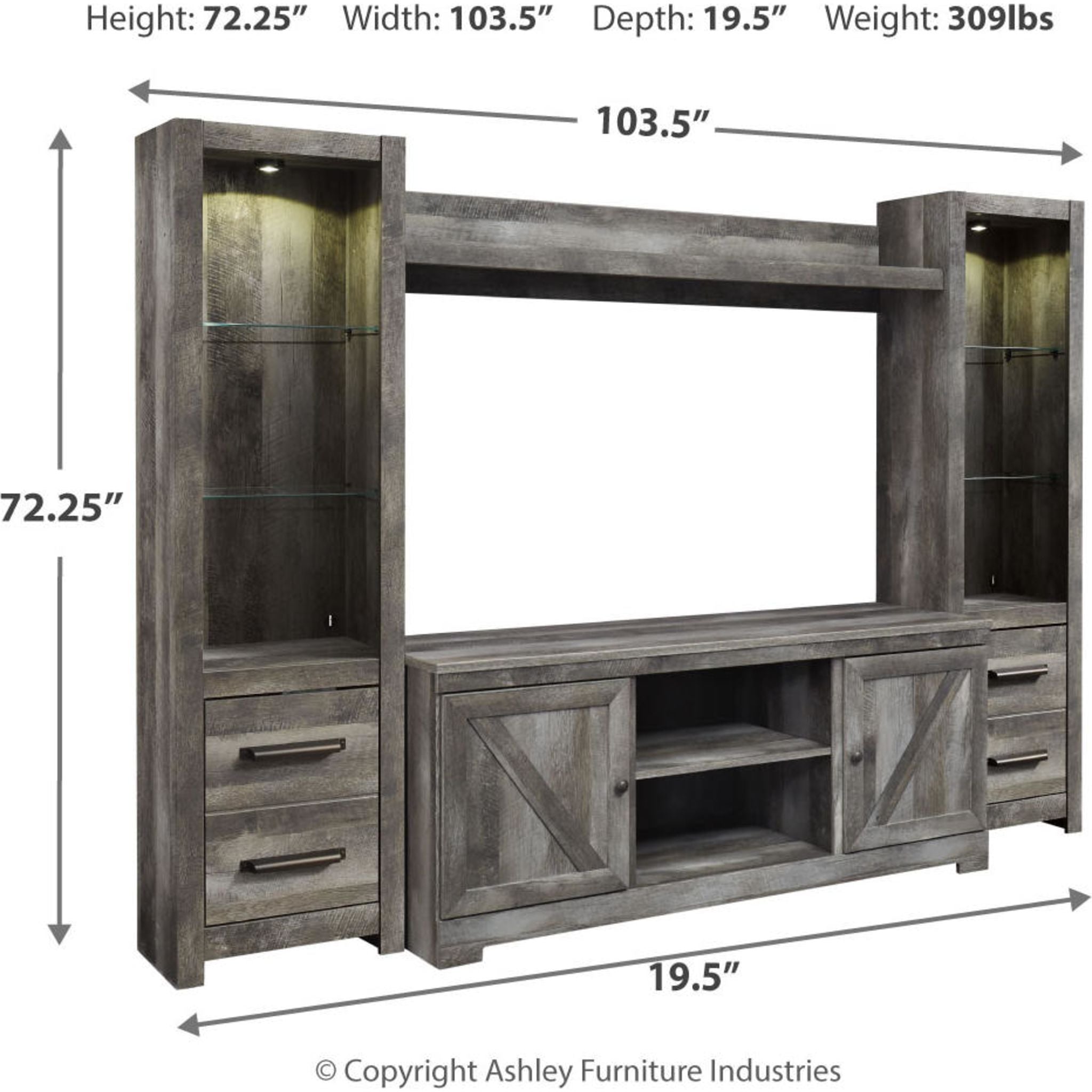 Wynnlow 4 Piece Entertainment Unit - Gray