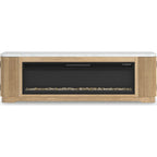 Camdill TV Stand with Fireplace - Light Brown