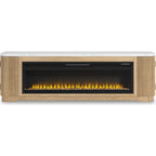 Camdill TV Stand with Fireplace - Light Brown