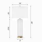 28 Ceramic USB White Table Lamp Set (Set of 2)