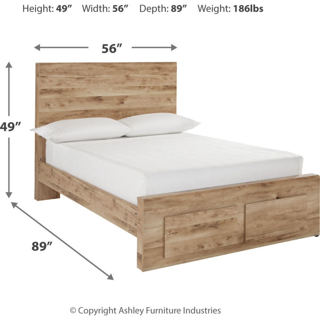 Hyanna 6 Piece Full Bed with Footboard Storage Bedroom - Tan Brown