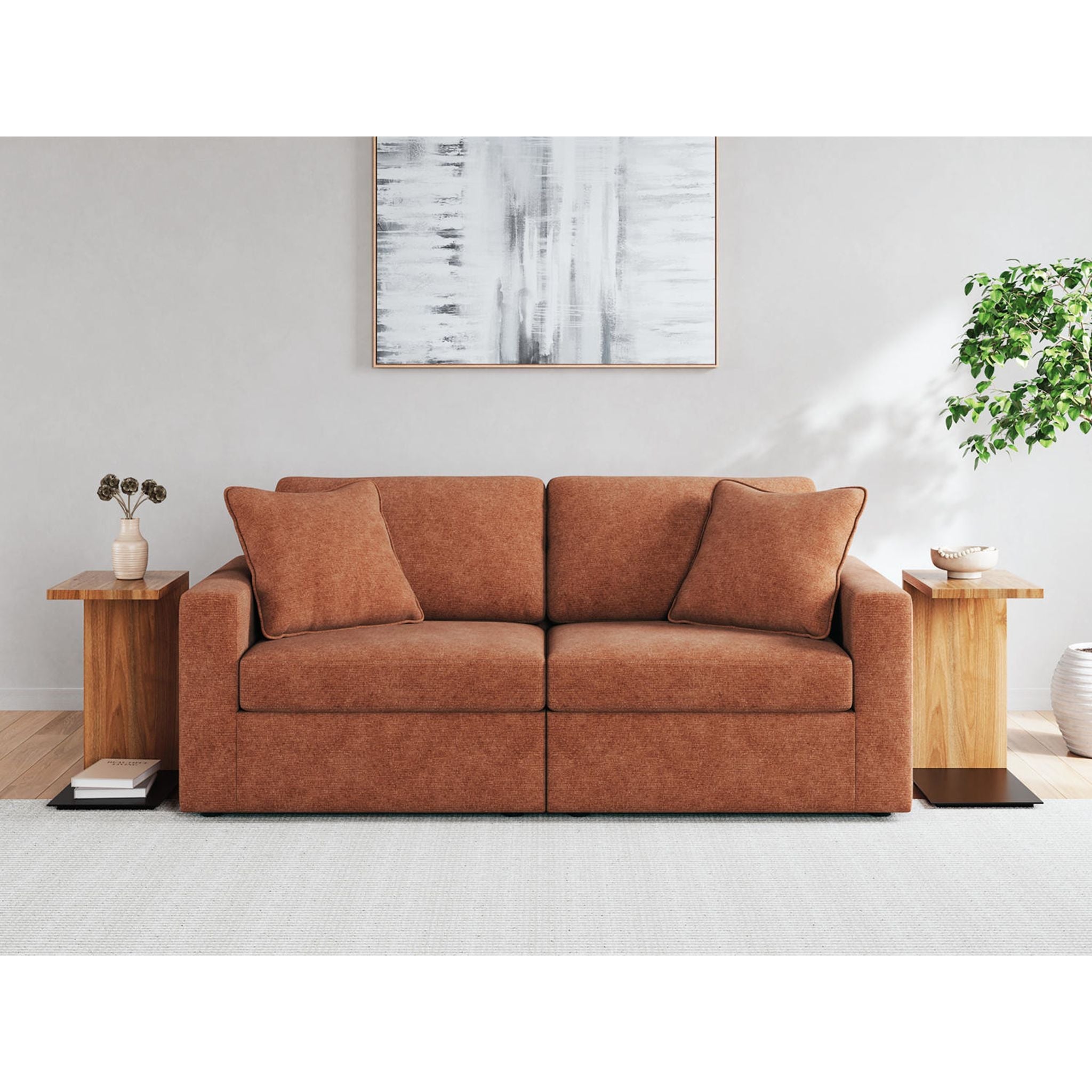 Modmax 6 Piece Modular Sectional with Chaise and Storage Console