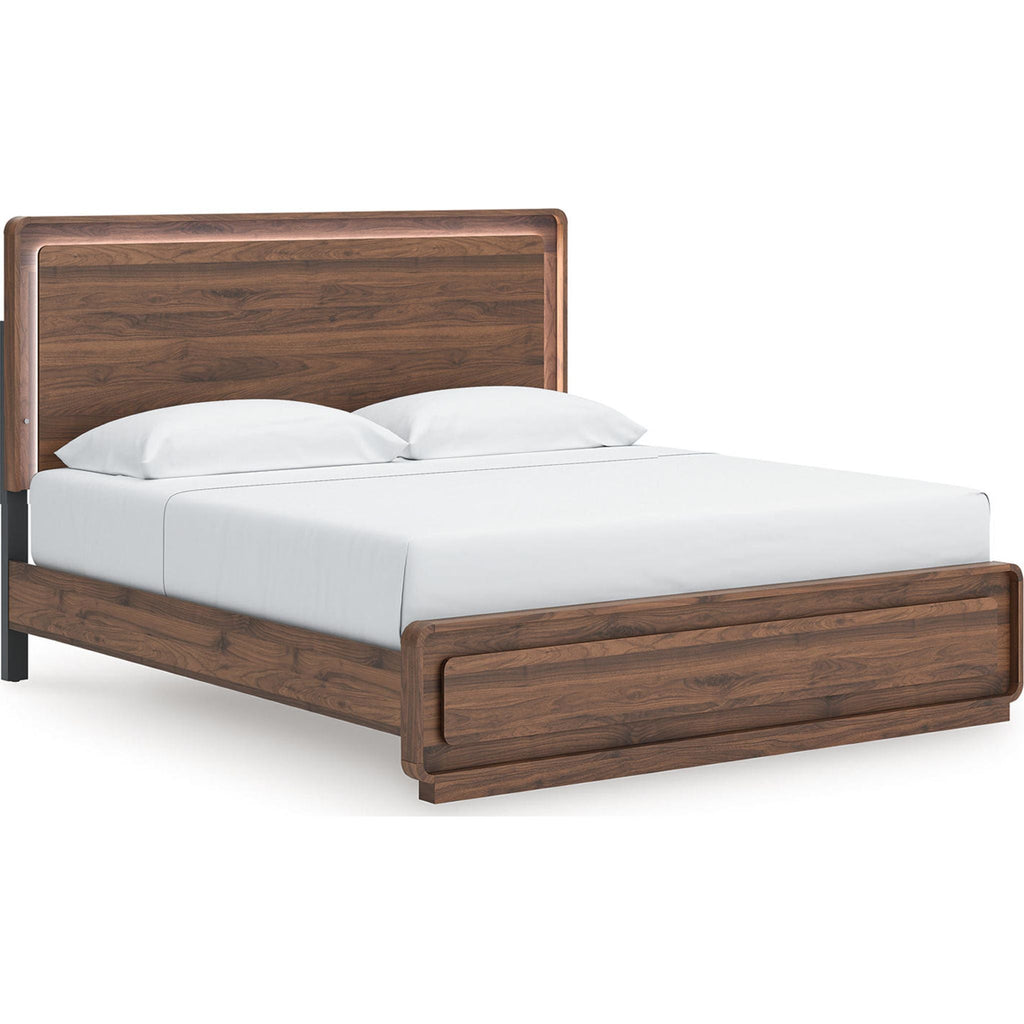 Fortlorn King Panel Bed - Walnut Brown