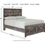 Wynnlow Crossbuck Panel Bed - Gray