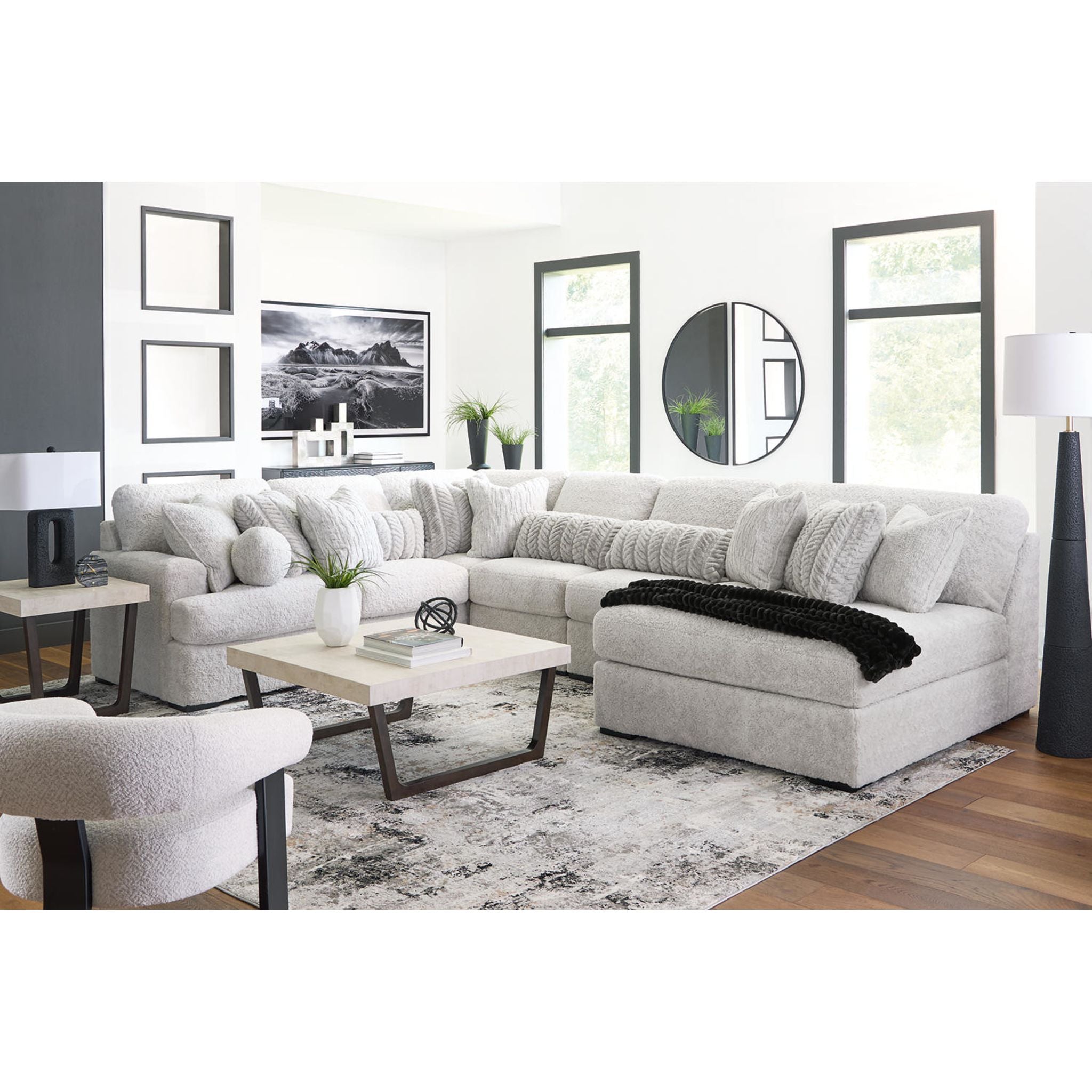Cuddle Plush 6 Piece Modular Sectional with Chaise