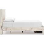 Lawroy Full Panel Bed with Footboard Storage - Light Natural
