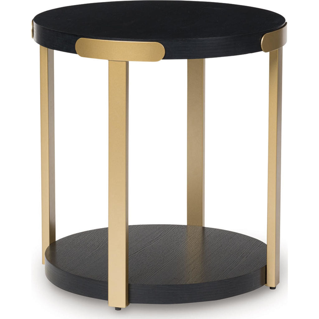 Shylore 3 Pack Tables - Black/Brass Finish