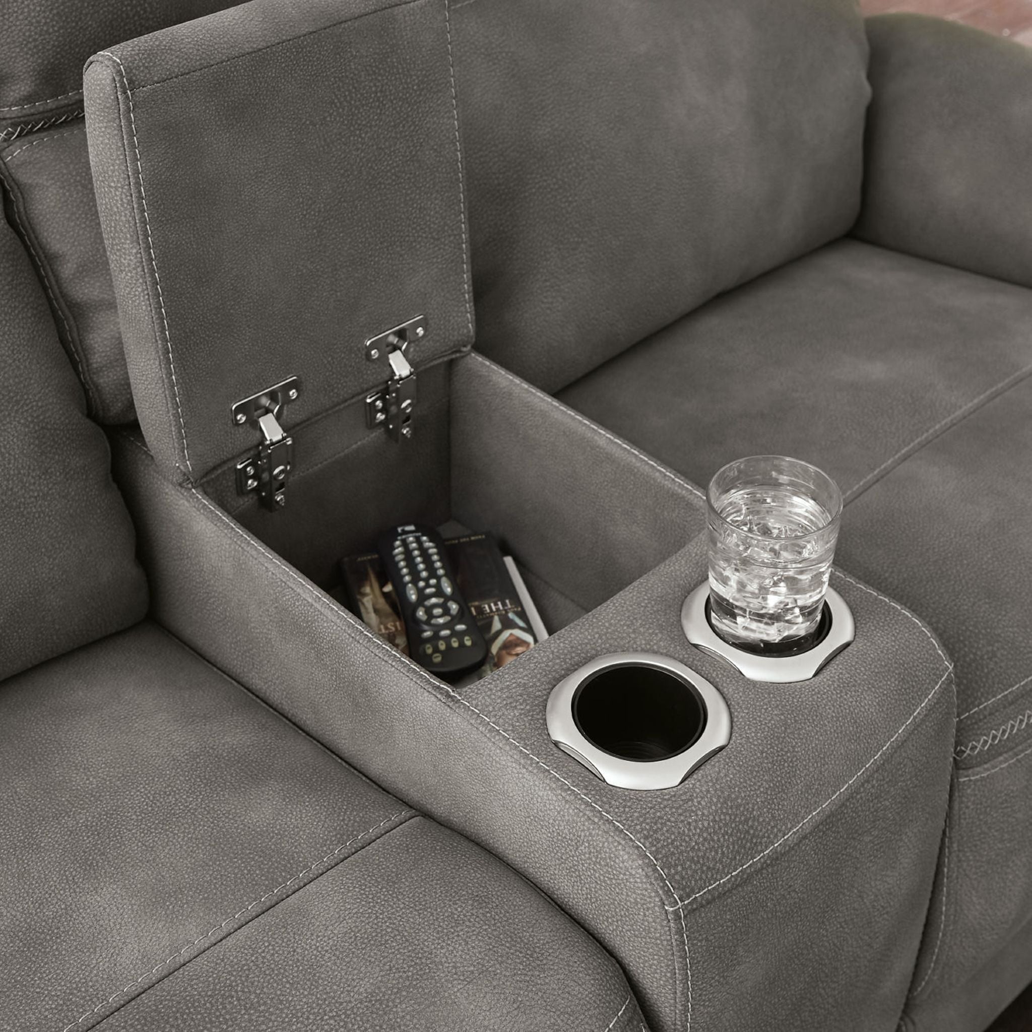 Next-Gen Power Reclining Loveseat with Console - Slate