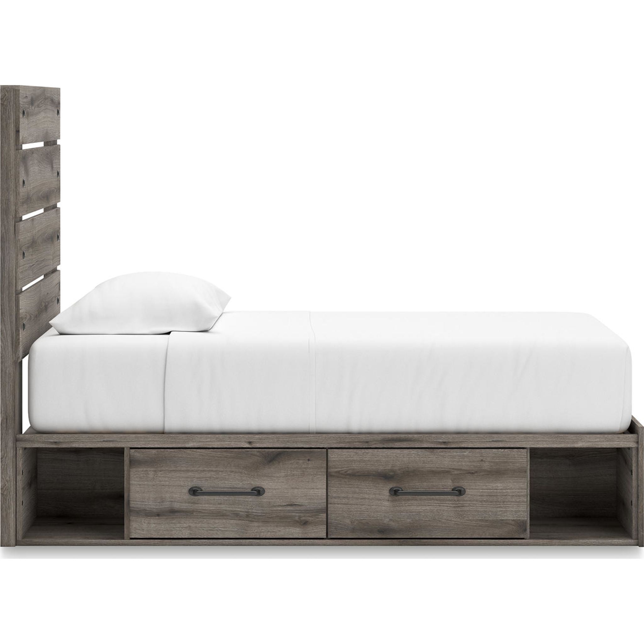 Graystorm Twin Storage Bed - Brown Gray