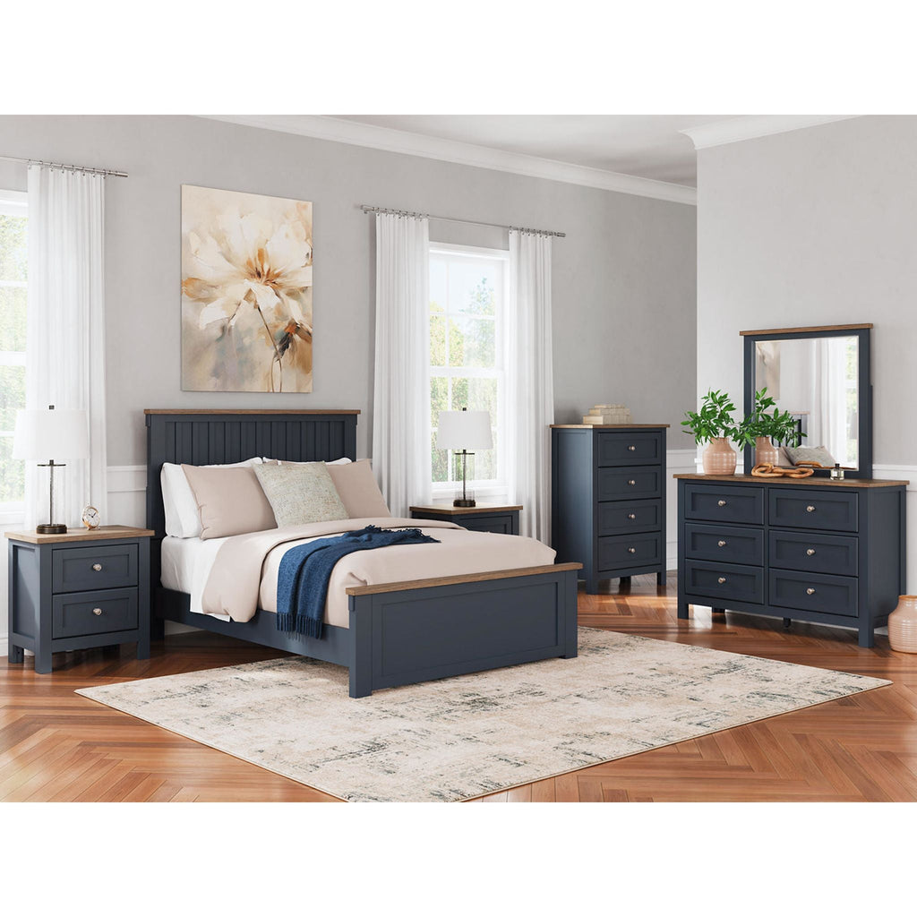 Landocken Panel Bed - Blue/Brown