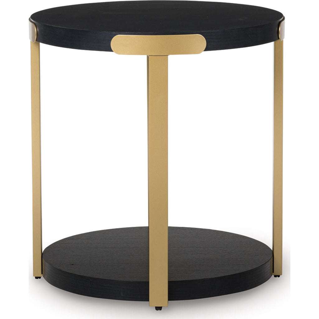 Shylore 3 Pack Tables - Black/Brass Finish