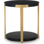 Shylore 3 Pack Tables - Black/Brass Finish