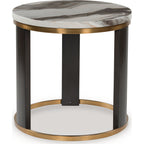 Jazmore End Table - Brown/Brass Finish