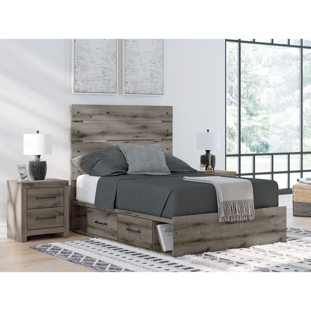 Graystorm Full Storage Bed - Brown Gray