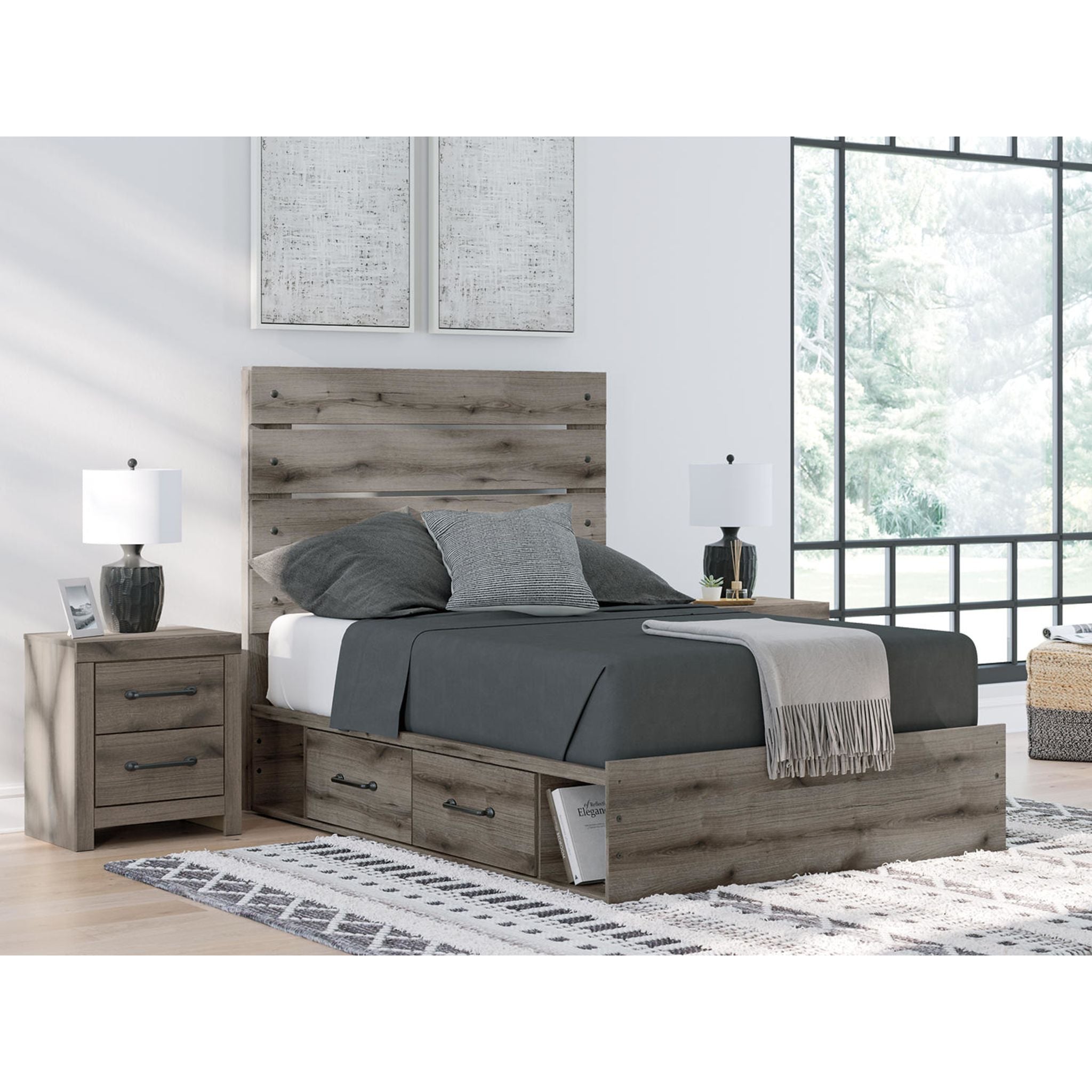 Graystorm Full Storage Bed - Brown Gray