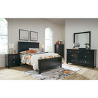 Lanolee 6 Piece Panel Bedroom - Black
