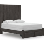 Fraluna Queen Storage Bed - Charcoal