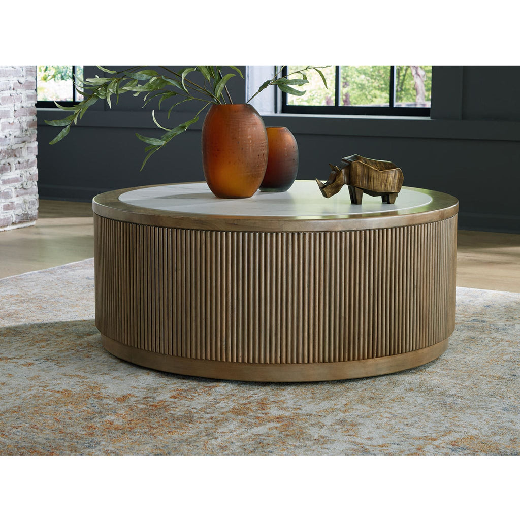 Camdill Coffee Table - Light Brown/White
