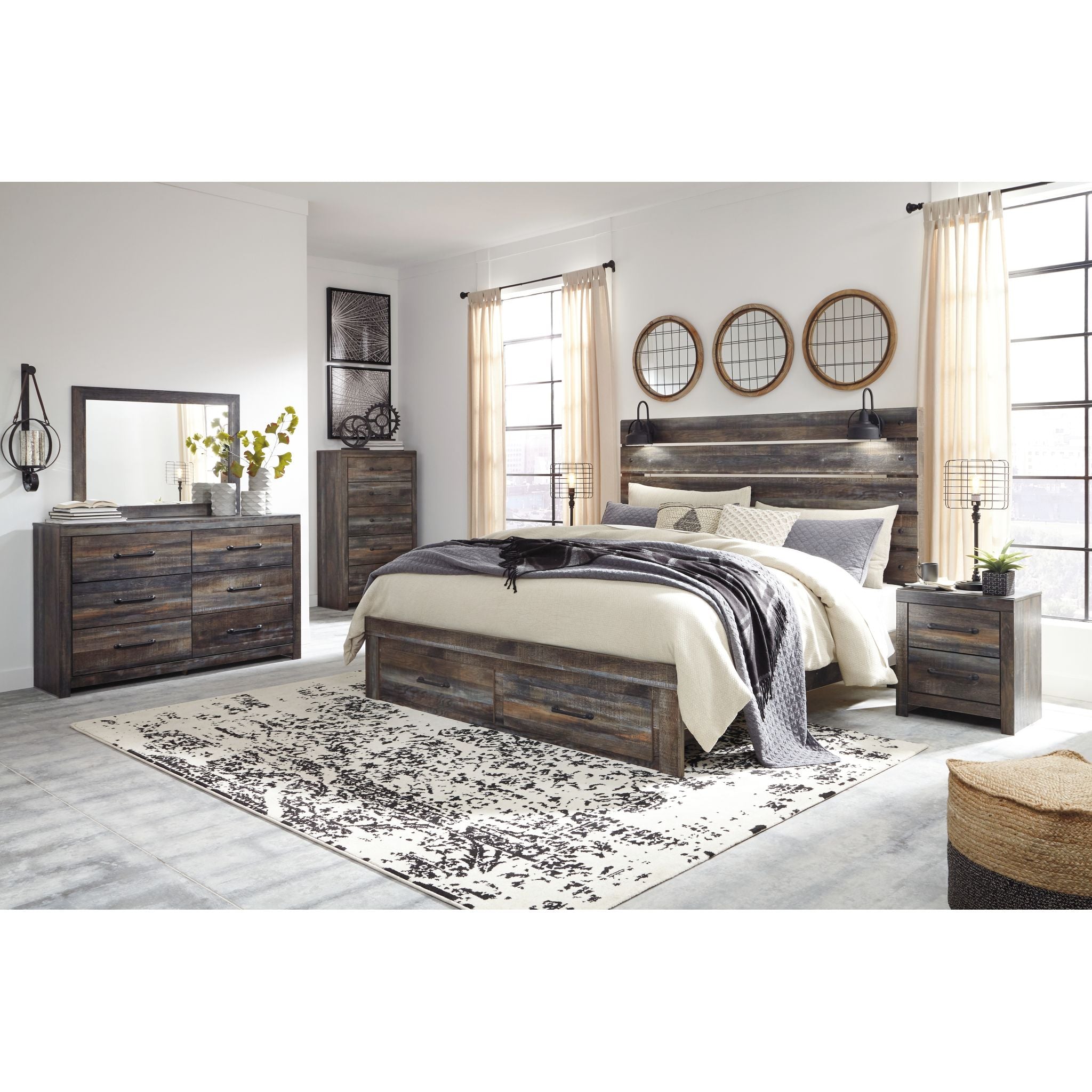 Drystan 5 Piece King Storage Bedroom - Multi