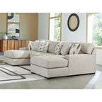 Laurelgrove 3 Piece Sectional with Double Chaise - Pebble