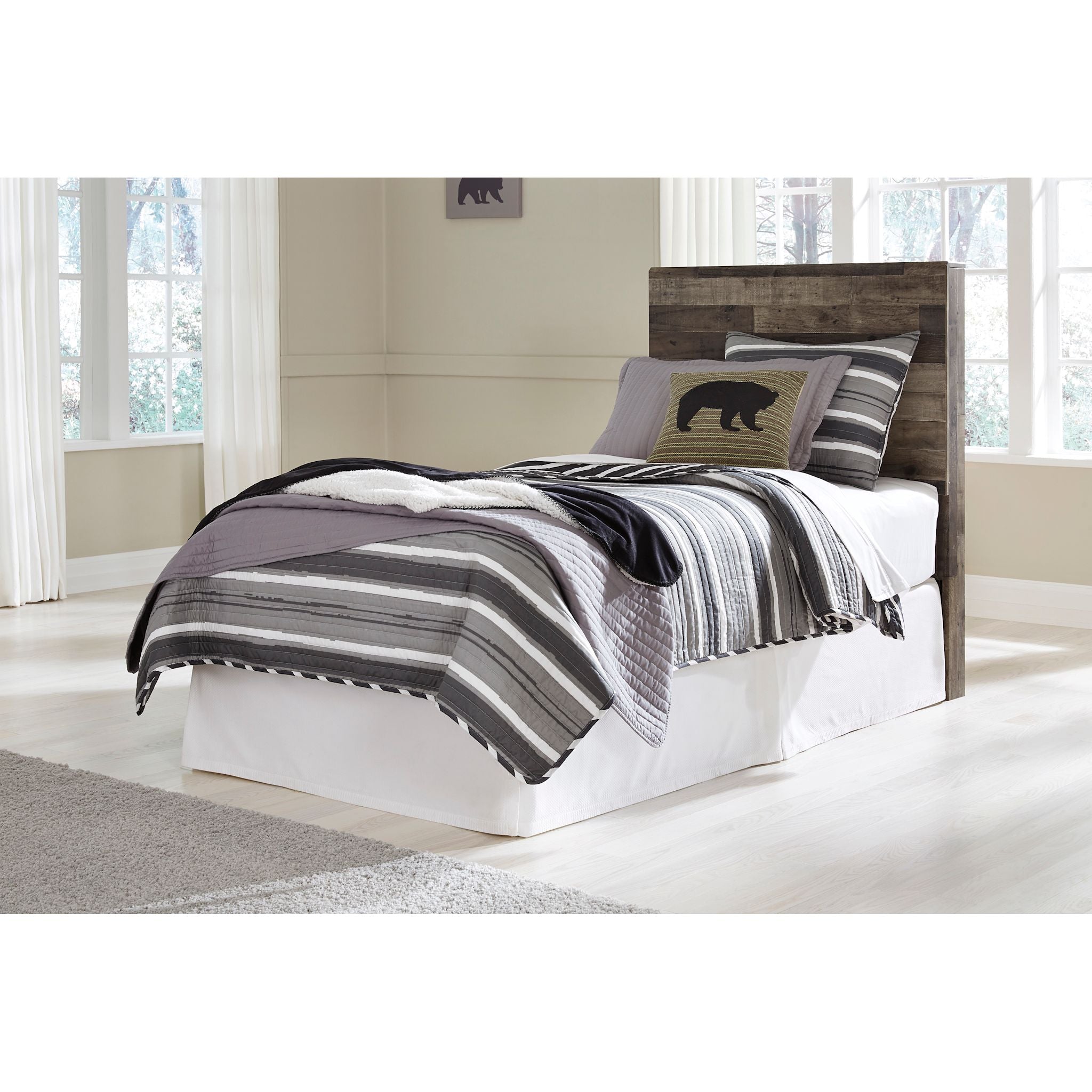 Derekson Panel Headboard - Multi Gray