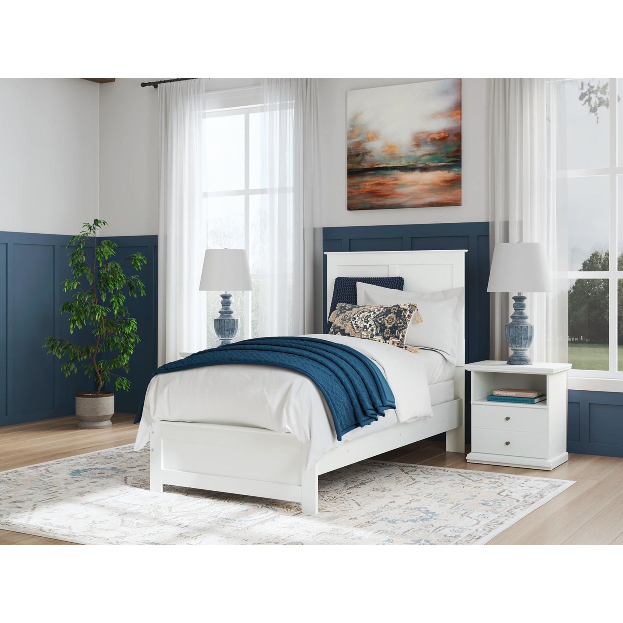 Bostwick Shoals Panel Bed - White
