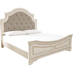 Realyn 5 Piece Queen Panel Bedroom - Chipped White